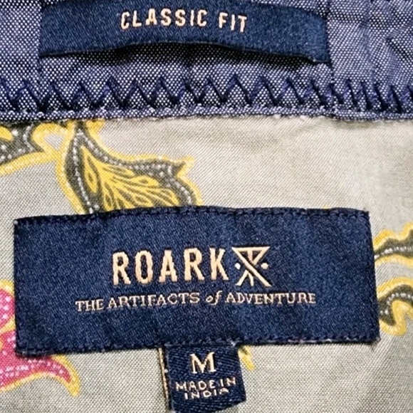 ROARK Men's Gonzo 100% Organic Cotton Floral Button-up Shirt Size Medium - Picture 7 of 10